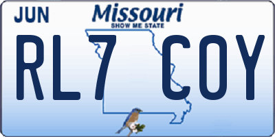 MO license plate RL7C0Y