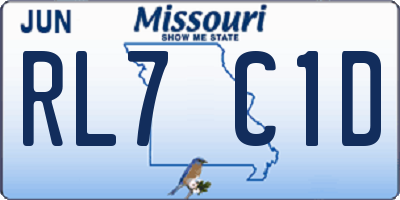 MO license plate RL7C1D