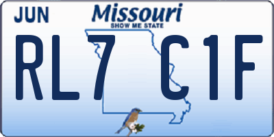 MO license plate RL7C1F