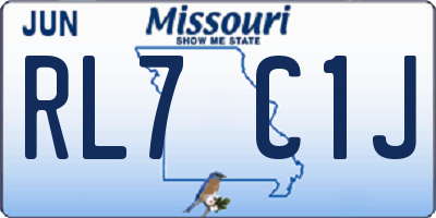 MO license plate RL7C1J