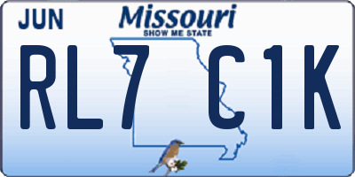 MO license plate RL7C1K