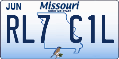 MO license plate RL7C1L
