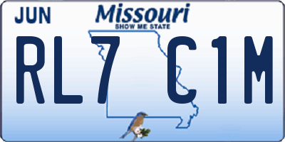 MO license plate RL7C1M