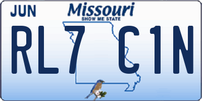 MO license plate RL7C1N