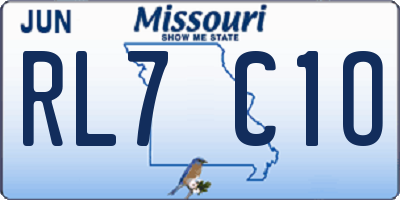 MO license plate RL7C1O