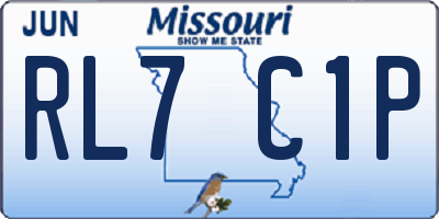 MO license plate RL7C1P