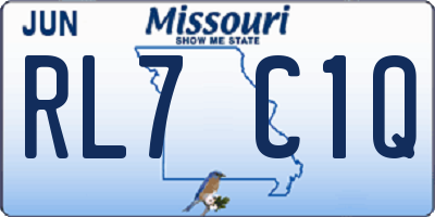 MO license plate RL7C1Q