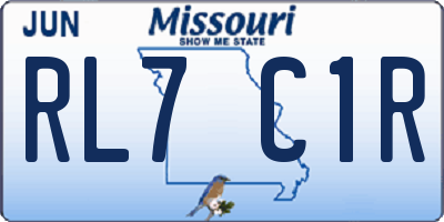 MO license plate RL7C1R
