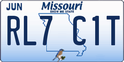 MO license plate RL7C1T