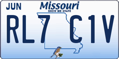 MO license plate RL7C1V
