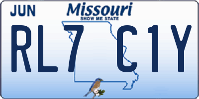 MO license plate RL7C1Y