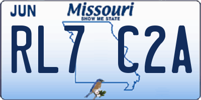 MO license plate RL7C2A