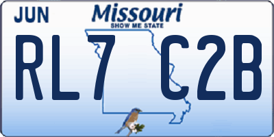 MO license plate RL7C2B