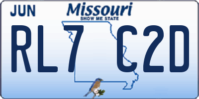 MO license plate RL7C2D