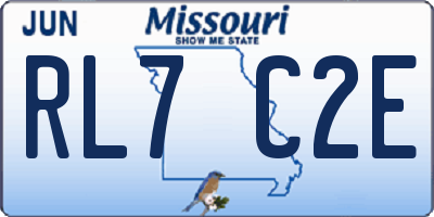 MO license plate RL7C2E
