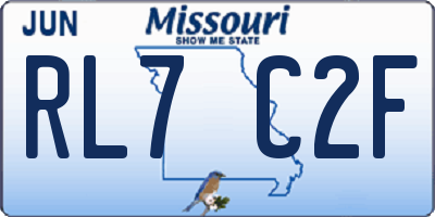 MO license plate RL7C2F