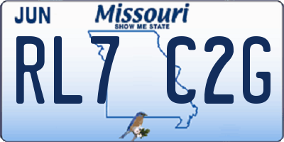 MO license plate RL7C2G