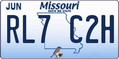 MO license plate RL7C2H