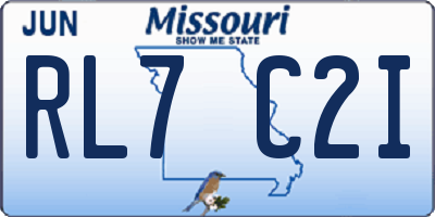MO license plate RL7C2I