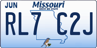 MO license plate RL7C2J