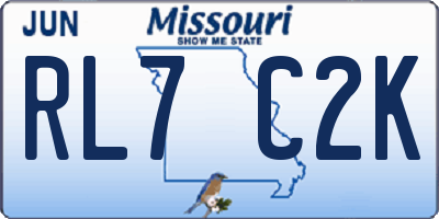 MO license plate RL7C2K