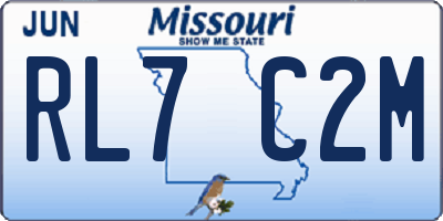 MO license plate RL7C2M