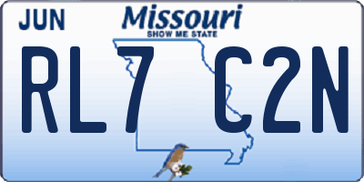 MO license plate RL7C2N