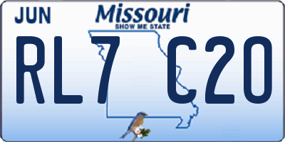 MO license plate RL7C2O