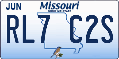 MO license plate RL7C2S