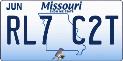 MO license plate RL7C2T