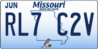 MO license plate RL7C2V