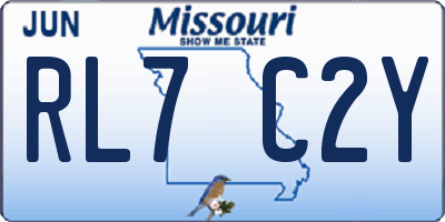 MO license plate RL7C2Y