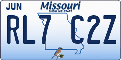 MO license plate RL7C2Z