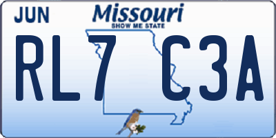 MO license plate RL7C3A