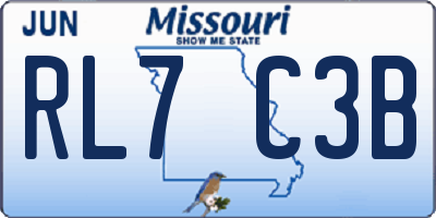 MO license plate RL7C3B