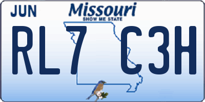 MO license plate RL7C3H