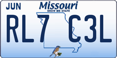 MO license plate RL7C3L