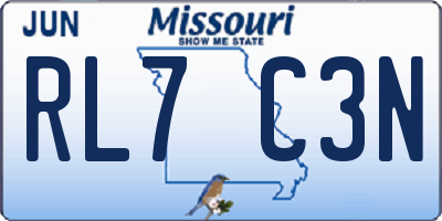 MO license plate RL7C3N