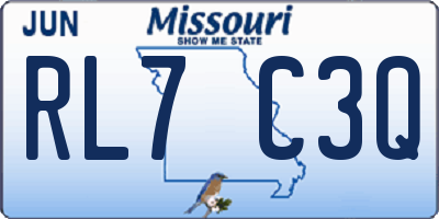 MO license plate RL7C3Q