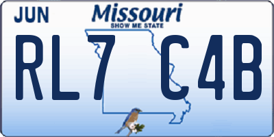 MO license plate RL7C4B