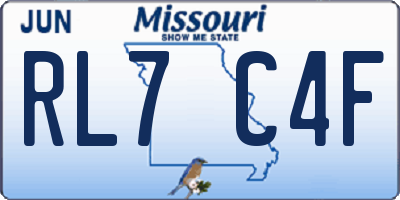 MO license plate RL7C4F