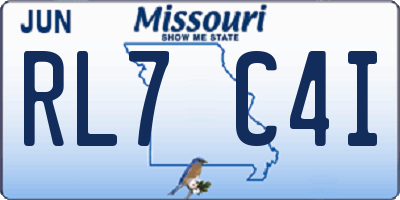 MO license plate RL7C4I