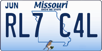 MO license plate RL7C4L