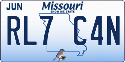 MO license plate RL7C4N