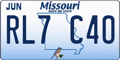 MO license plate RL7C4O
