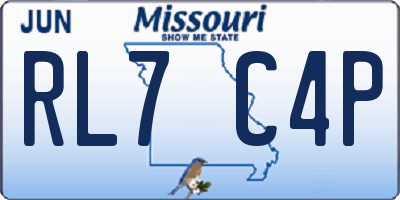 MO license plate RL7C4P