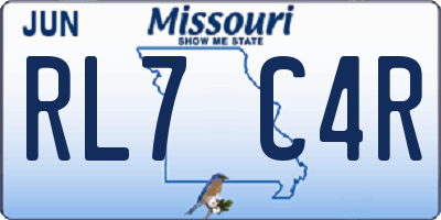 MO license plate RL7C4R