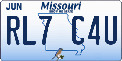 MO license plate RL7C4U