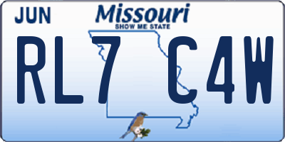 MO license plate RL7C4W