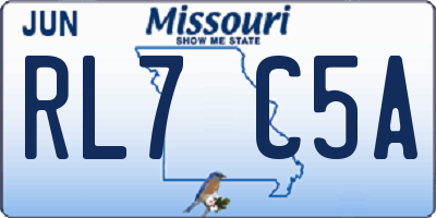 MO license plate RL7C5A